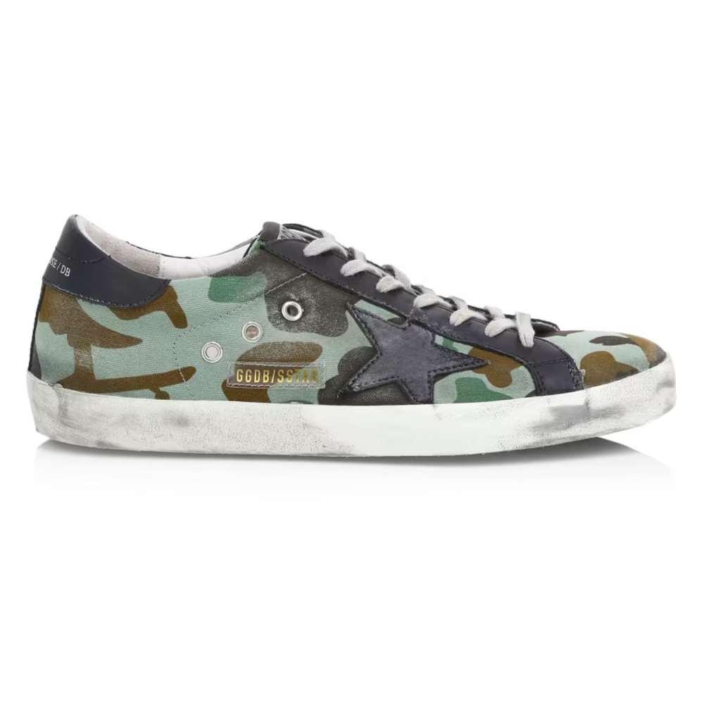 Golden Goose Green Camouflage Sneakers